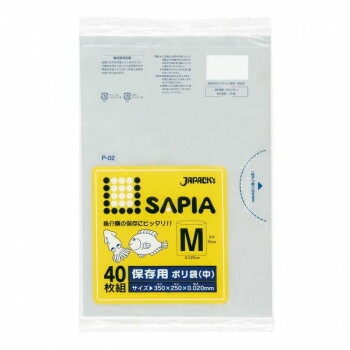 ジャパックス 保存用ポリ袋 M 透明 40枚x30冊 P-02