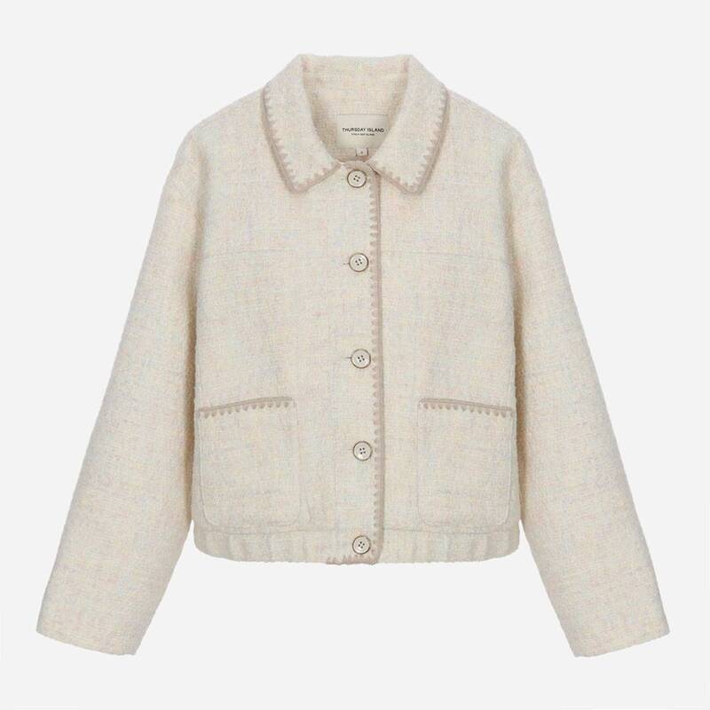 貝殻刺繍ツイードジャンパー T262MJP132W
