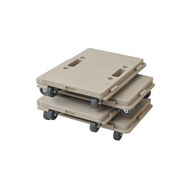 【即納】[山善] 家庭用平台車 ホームキャリー27.541cm【4台組お得セット】【日本製】モカ NTM-E50MK4