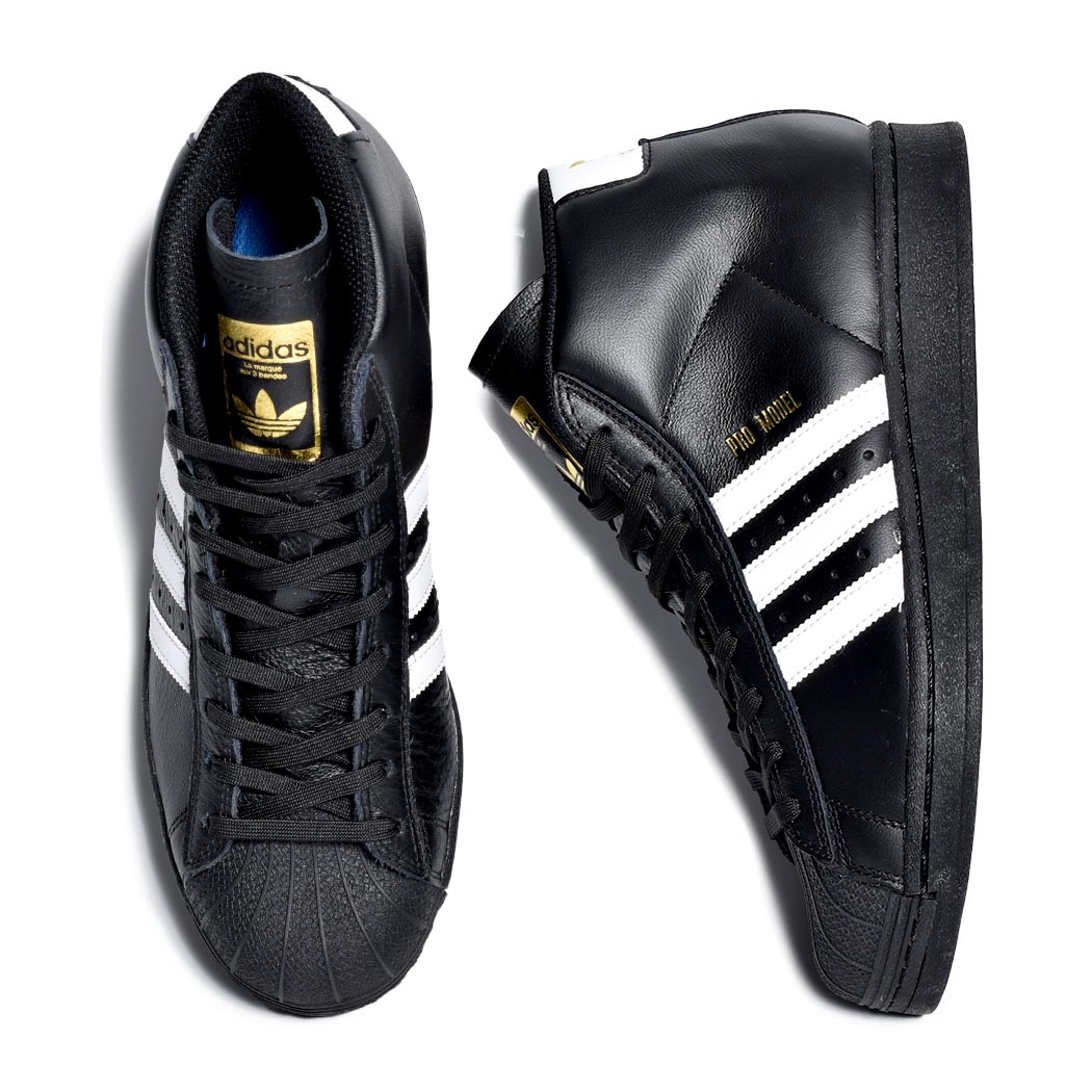 adidas SB PRO MODEL ADV "BLACK WHITE" アディダス プロモデル スニーカー ( ブラック 黒 白 ホワイト SUPERSTAR スーパースター ハイカット メンズ
