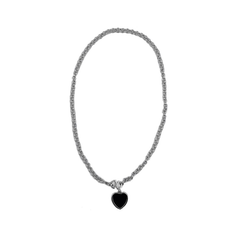 [aespa ウィンター 着用] [HYEND] black heart necklace 韓国 アイドル アクセサリー レディース メンズ 金属アレルギー対応 ペンダント