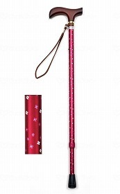 ウェルファン 夢ライフステッキ 柄杖伸縮型（スリムタイプ） 小花ワイン ギフトボックス仕様 009714