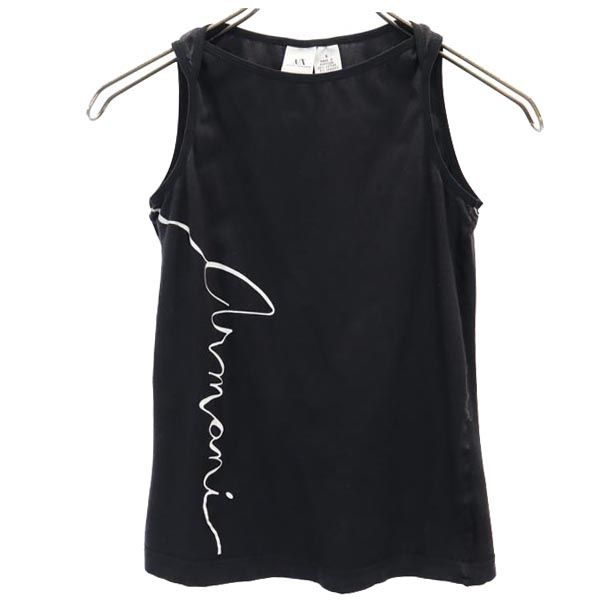 プリント タンクトップ S ブラック系 レディース
