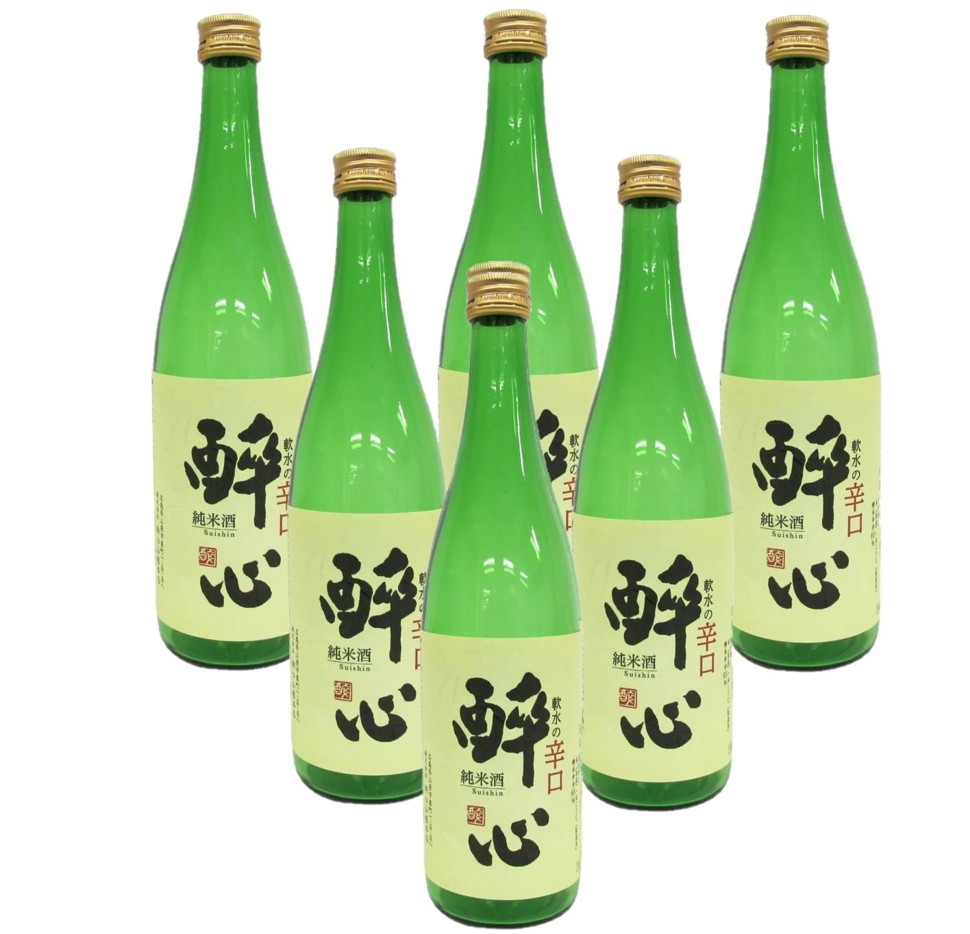 日本酒 醉心山根本店 醉心 すいしん 軟水の辛口 純米酒 720ml×1ケース/6本
