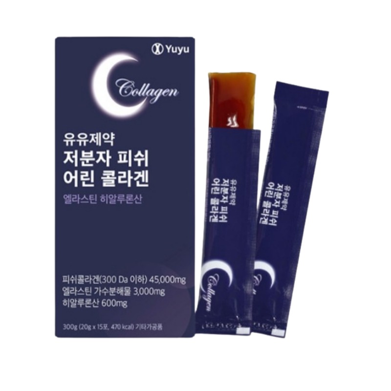 悠々製薬 低分子フィッシュコラーゲンゼリー 15包1BOX ヒアルロン酸エラスチン配合