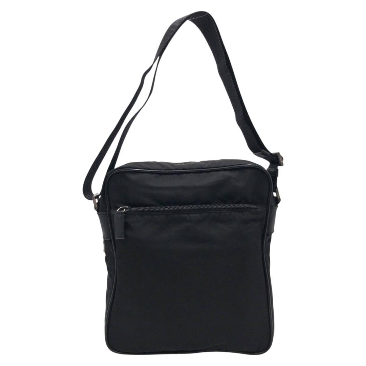 美品 テスート 三角ロゴ 男女兼用 ブラック 黒 ナイロン ショルダーバック メッセンジャーバッグ メンズ 503617