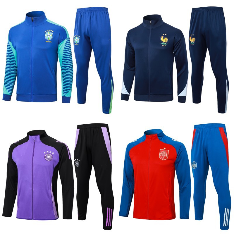 2425 アルゼンチン ドイツ スペイン イタリア ブラジル フランス イングランド ポルトガル ロングプルサッカートレーニングユニフォーム