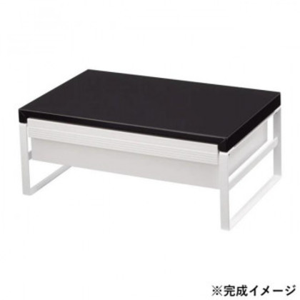 LIHIT LAB.(リヒトラブ) 机上台 幅390mm 引出し付ハイタイプ 黒 A-7342-24