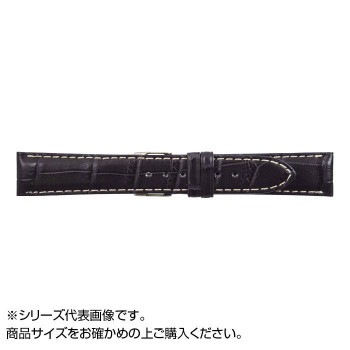 MIMOSA(ミモザ) 時計バンド クロコマット 22mm ネイビー/ホワイトステッチ (美錠:銀) WRM-NW22