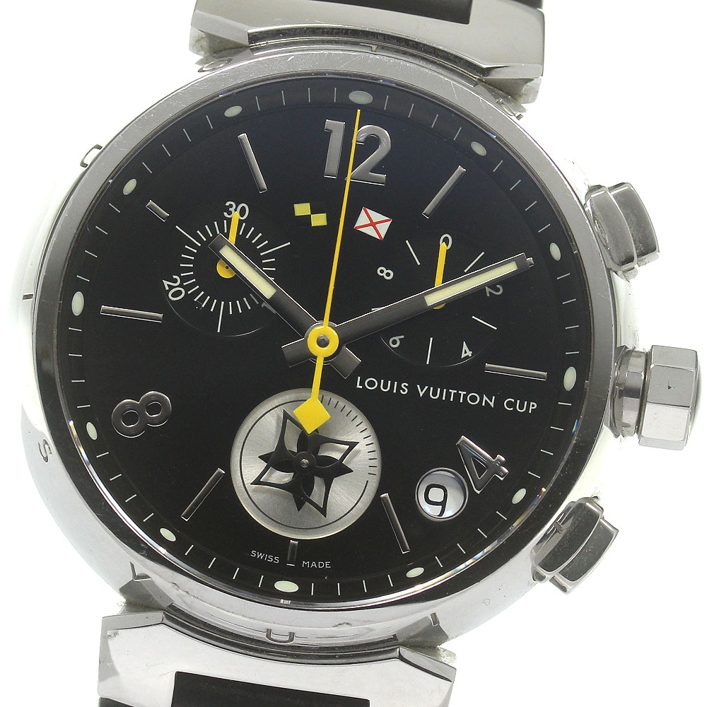ルイ・ヴィトン LOUIS VUITTON Q11BG タンブール ラブリーカップ クロノグラフ デイト クォーツ メンズ _844275【中古】