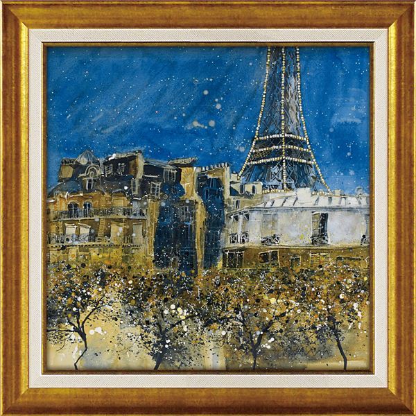 ユーパワー スーザン/ブラウン ～ラインストーンデコ～ Gel加工 アートフレーム 「セッティエムアロンディスモン パリ」