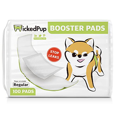 他サイト： WICKEDPUP 犬用おむつライナー100枚入 男の子のマナーベルトパッド 女の子の生理用ナプキン ペット用おしっこ吸収シートSサイズの商品画像