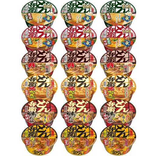 どん兵衛シリーズ 6種×各3食 計18個 レギュラーサイズ 日清食品 カップ麺 詰め合わせアソート 箱買い