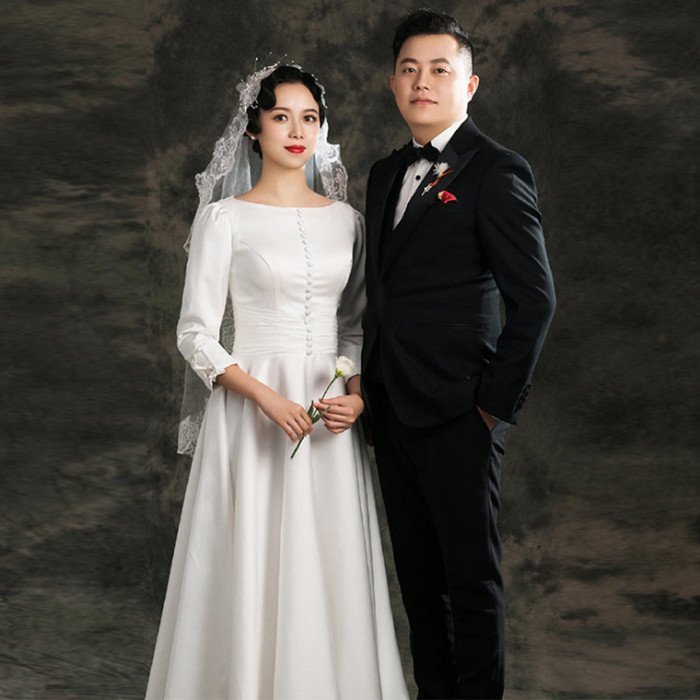 長袖 ミモレ丈 ウェディグドレス ロング丈 二次会 花嫁 パーティドレス 結婚式 ワンピース 演奏会 大きいサイズ ドレス 発表会 お呼びばれ おしゃれ 前撮り