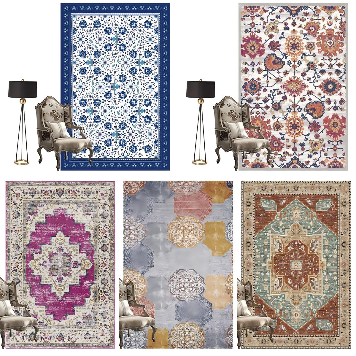 カーペット フラワー じゅうたん ペルシャ絨毯風 160*230 モダン ラグ 絨毯 ラグマット 花柄 北欧風 敷物 おしゃれ フロアマット