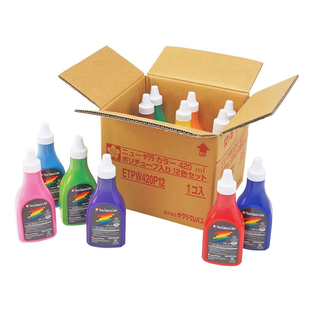 サクラクレパス 絵の具 ニューサクラカラー 420ml 12色セット ETPW420P12