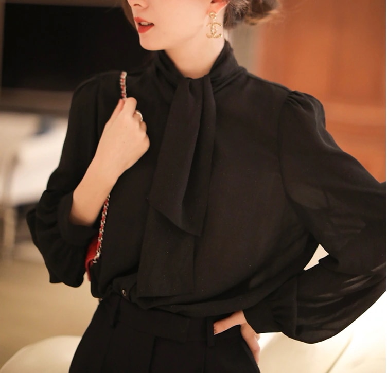 個性的 お出かけ 大人可愛い 袖あり トップス ホルターネック ブラック ボリューム ランタンスリーブ 透け感 シースルー ラメ フレア ハイネック 襟なし オフィス ブラウス かわいい 無地