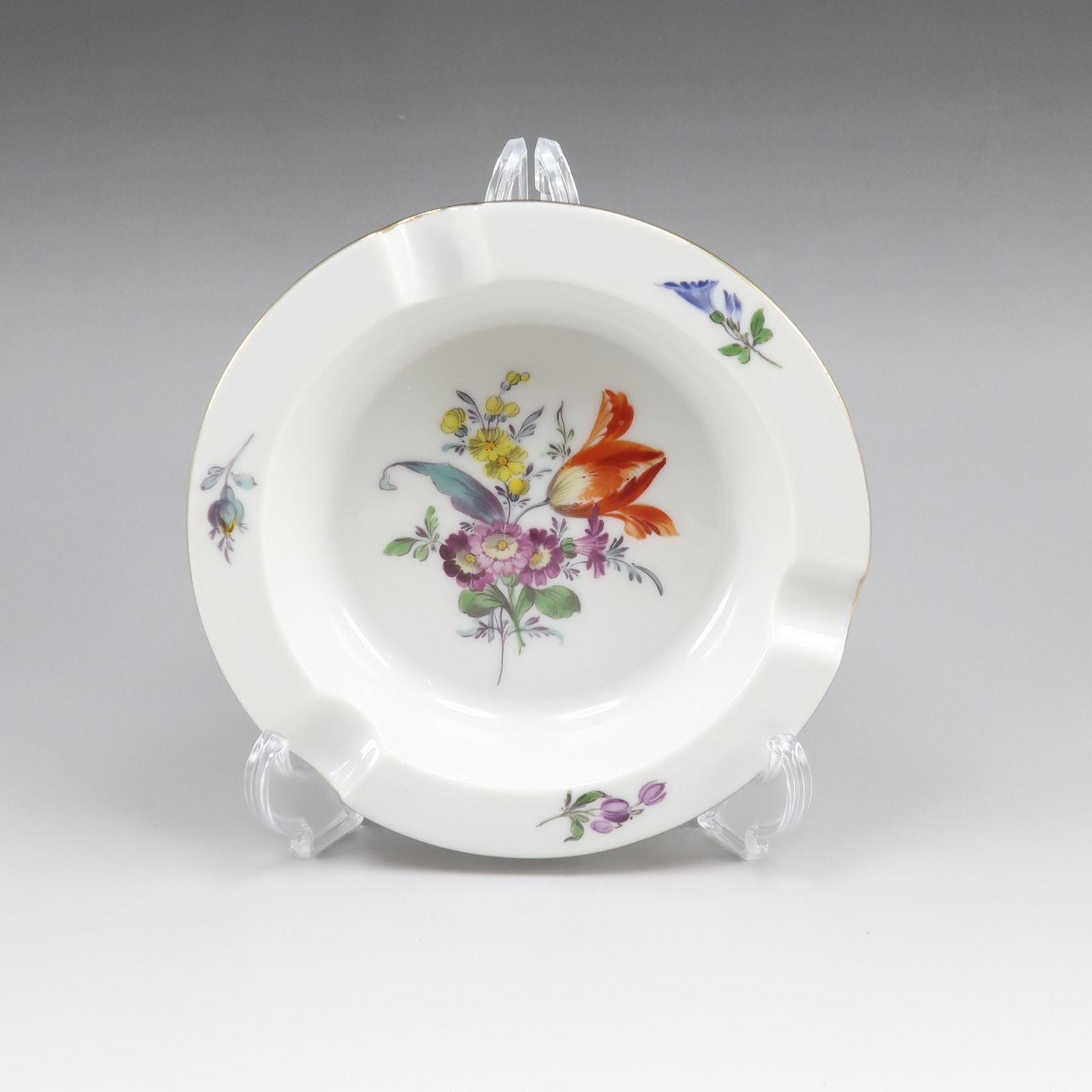 三つ花 灰皿 53545 160110 置物 オブジェ ポーセリン _ 中古品 Aランク