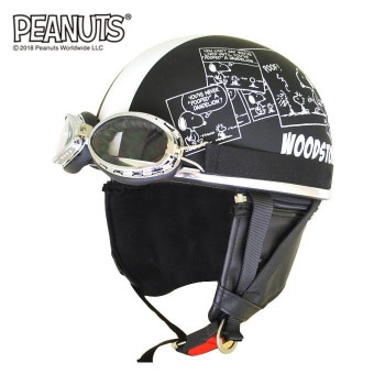 アークス（axs） SNV-01 SNOOPY（スヌーピー） ヴィンテージヘルメット コミック マットブラック ゴーグル付