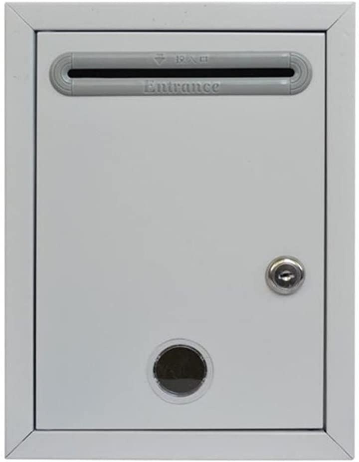 ステンレス製 鍵付き メールボックス 郵便受け ポスト レターボックス 盗難防止(通常グレー)