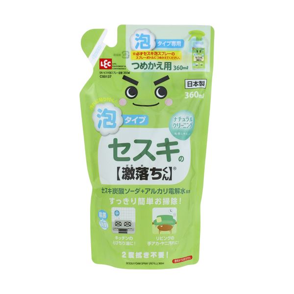 （まとめ）レック セスキ泡スプレー 詰替360ml C00137 1パック[x20セット]