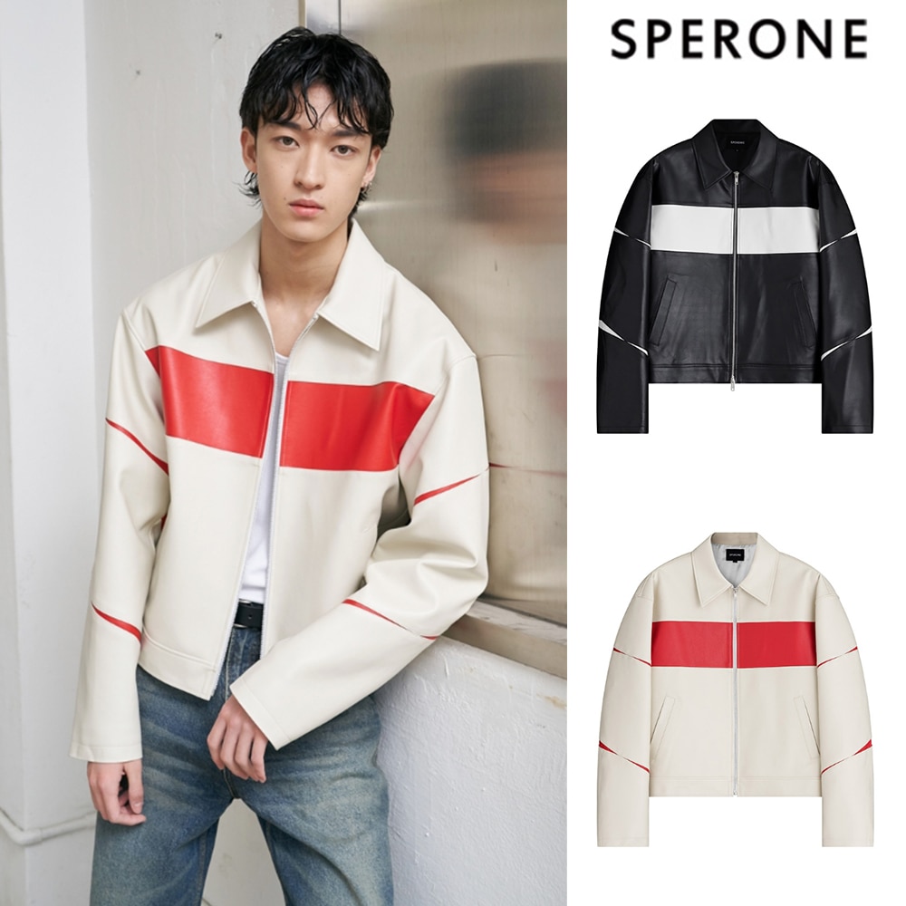 [SPERONE] Slit Leather Jacket