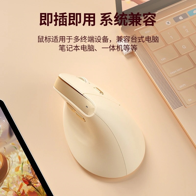 BOW 垂直人間工学に基づいたワイヤレス光学式マウス MW190 静音オフィス家庭用ゲームかわいい充電