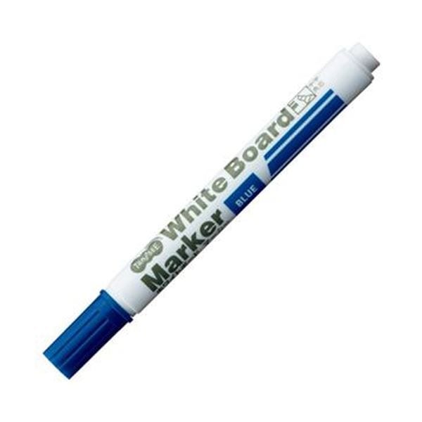 （まとめ）TANOSEE ホワイトボードマーカー中字 角芯 青 1セット（12本）[x20セット]