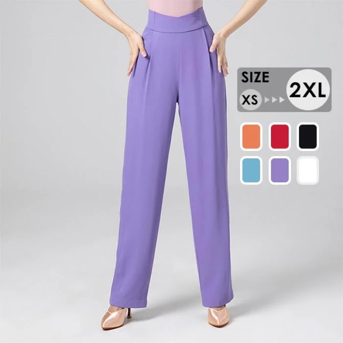 新品推奨全6色 ダンスパンツ レディース パンツ ラテンダンスパンツ モダン 社交ダンス 練習着 薄手 ゆったり 長ズボン ボトムス 演出服 着痩せ きいサイズ ブラック オレンジ レッド パープ