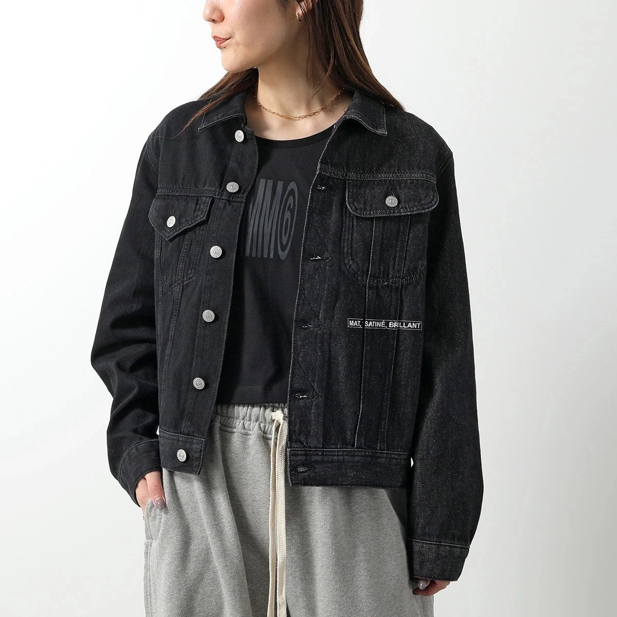 MM6 KIDS エムエムシックス メゾンマルジェラ キッズ デニムジャケット M60725 MM04R レディース ガールズ ツートン 胸ポケット 長袖 コットン Gジャン 【ts】
