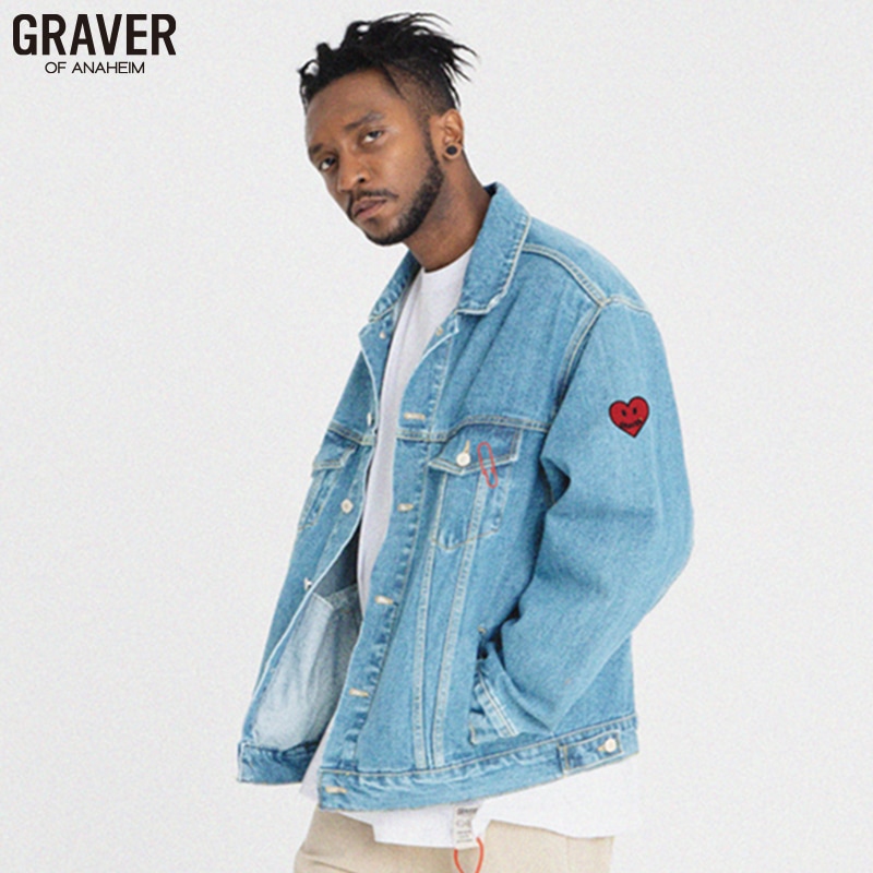 [UNISEX]ロゴハート刺繍 DENIM JACKET_LIGHT BLUE