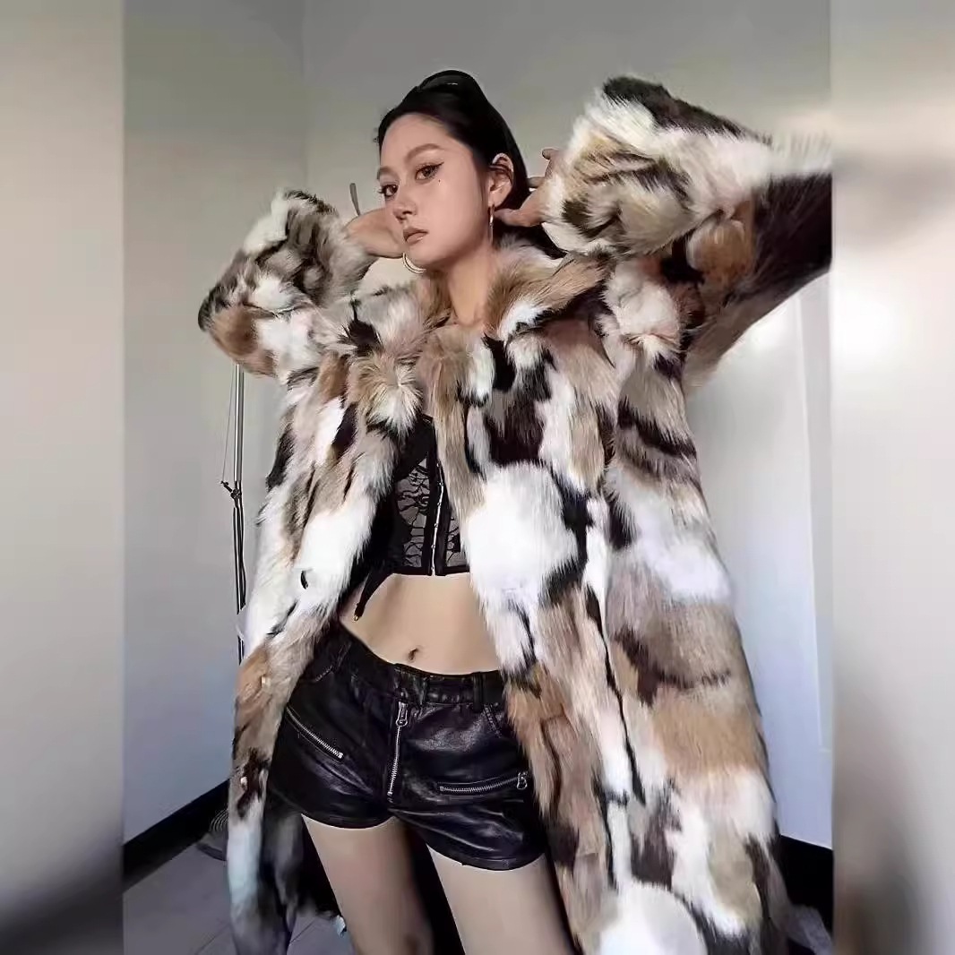 欧美風 ロングファーコート フリース 豹柄 秋冬 ボア 華やか暖かい 保温 レディース コート アウター ぬいぐるみ ジャケット マキシ ロングコート メガ割