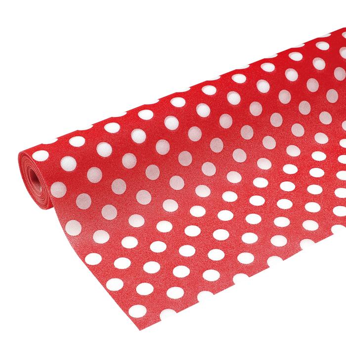 （まとめ買い）カラー不織布ロール ドット 赤 4m 切売 18743 [x3セット]
