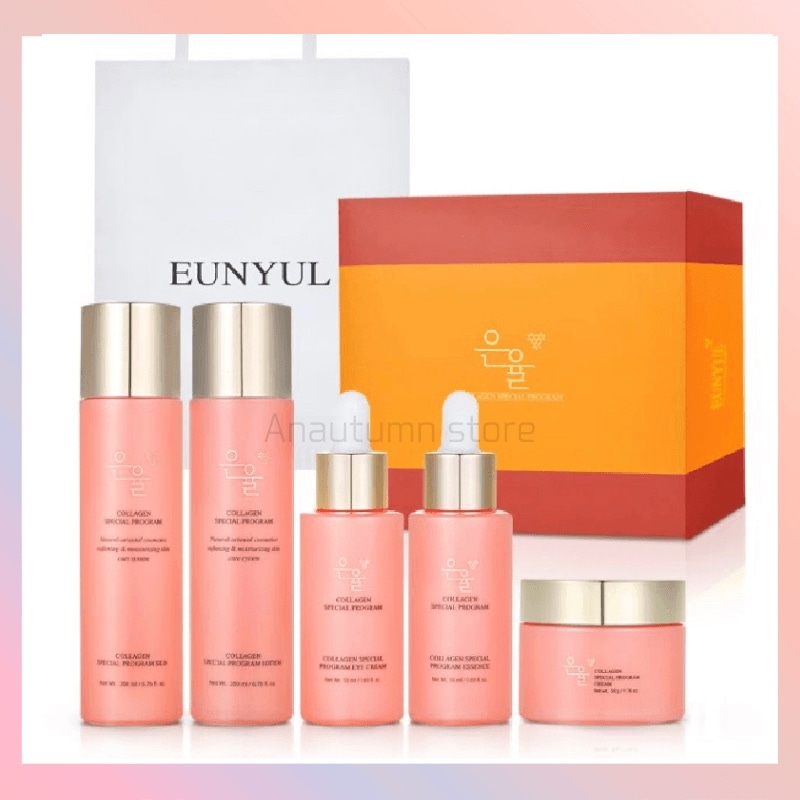[正規品] ウンユルコラーゲンスペシャル5種セット+ショッピングバッグ/ 美容水/ 美容液/ ローション/ クリーム/ アイクリーム