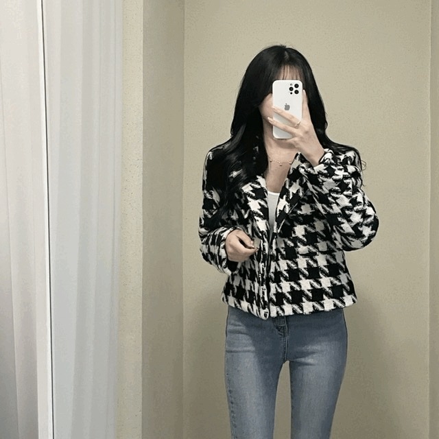 ツイード ハウンド パッド ジャケット