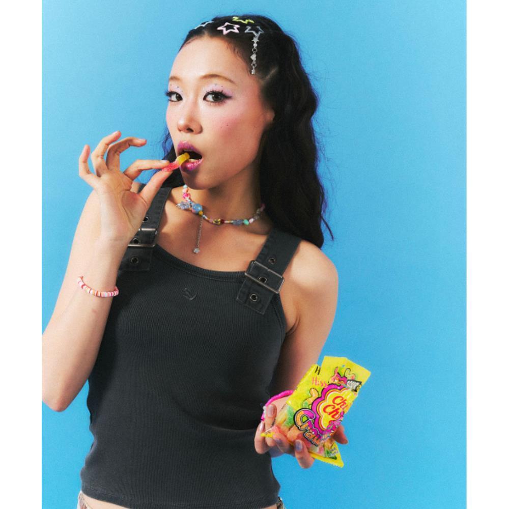 SCHISM INDUCING BELTED SLEEVELESS CHARCOAL SB9TS21CH