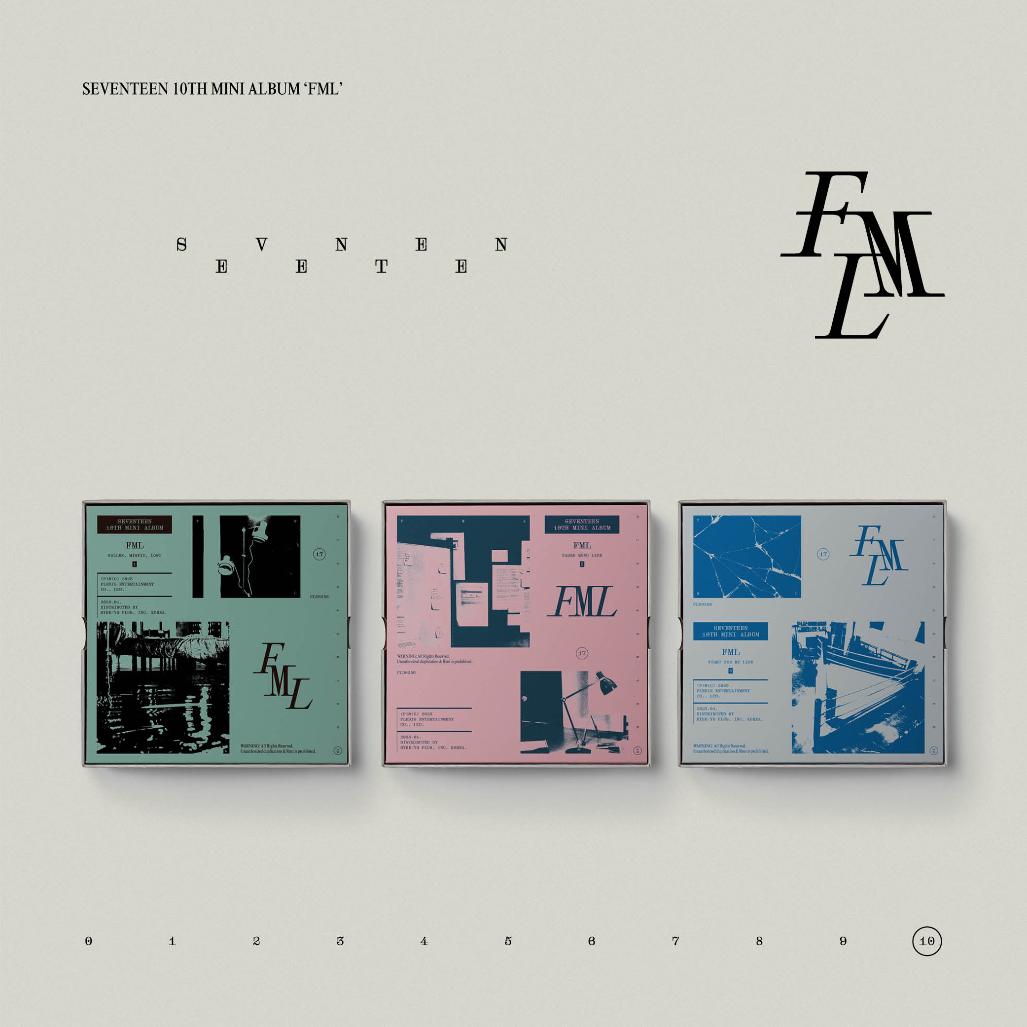 [3種SET] SEVENTEEN 10th Mini Album [FML] 韓国チャート反映KPOP CD