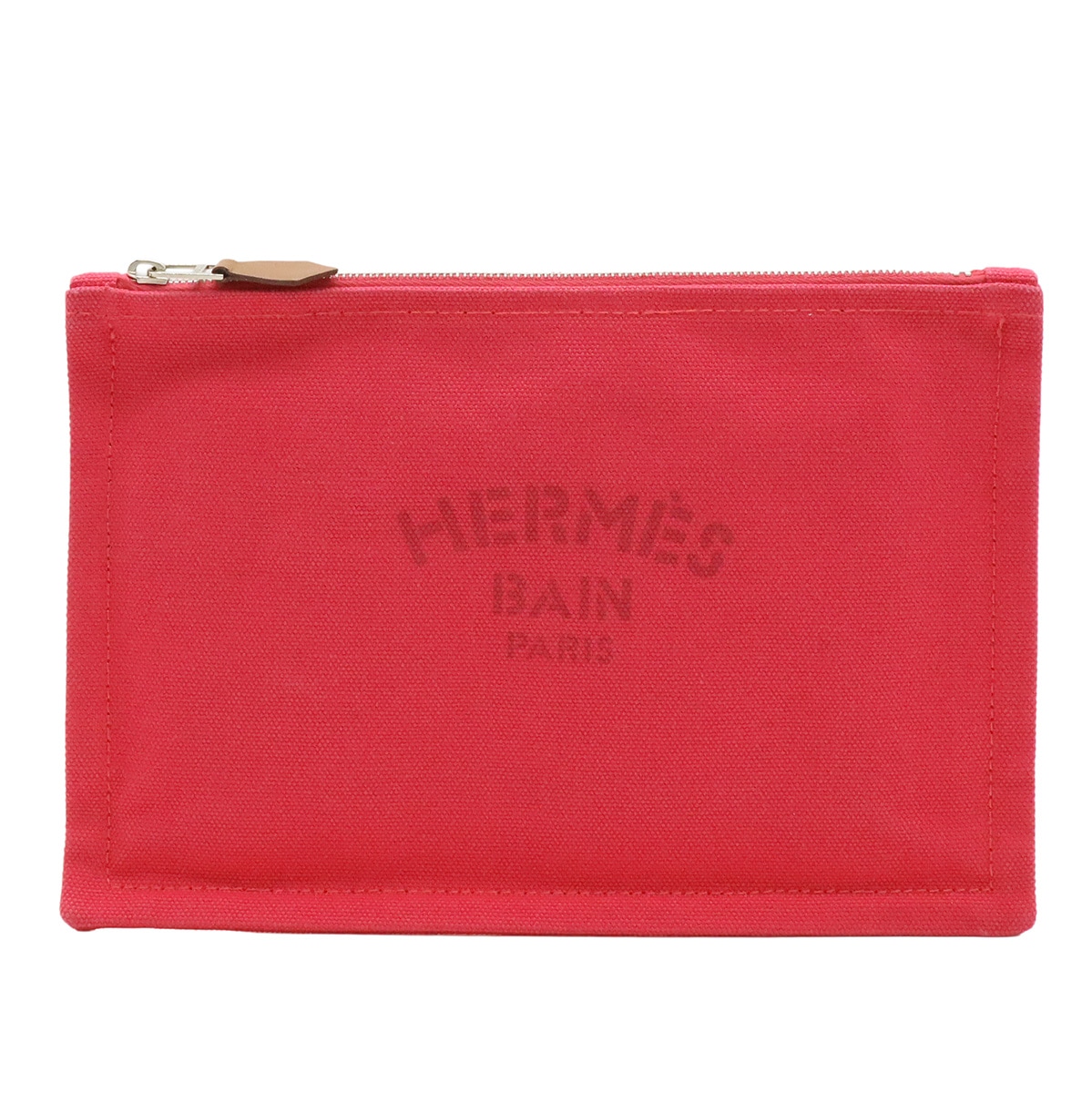 ヨッティング PM フラットポーチ 化粧ポーチ コスメポーチ 小物入れ キャンバス レザー ピンク シルバー金