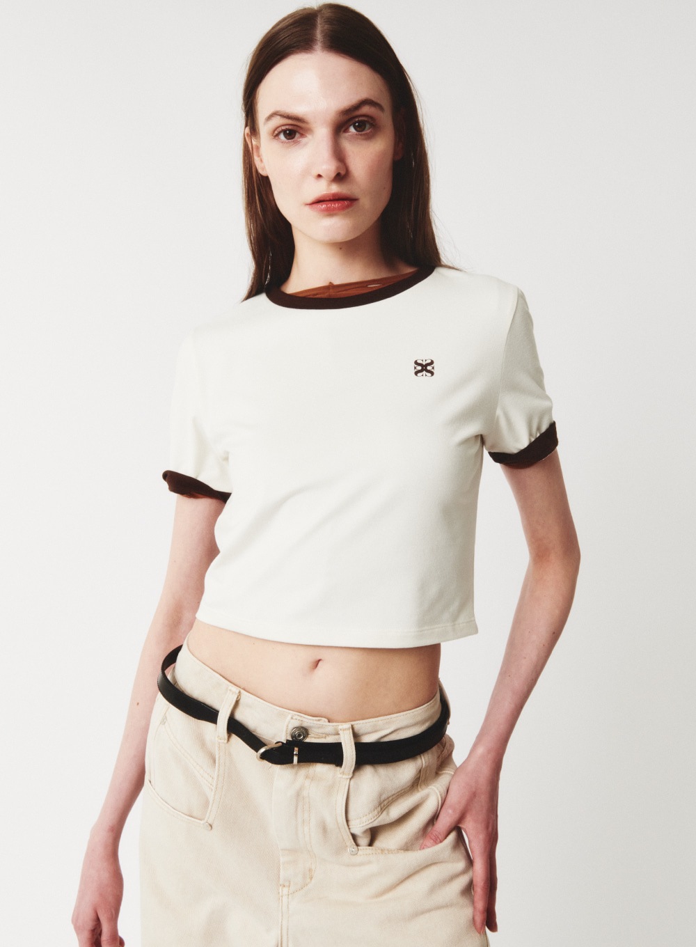 【SATUR】 PRECI RINGER CROP : PURE WHITE