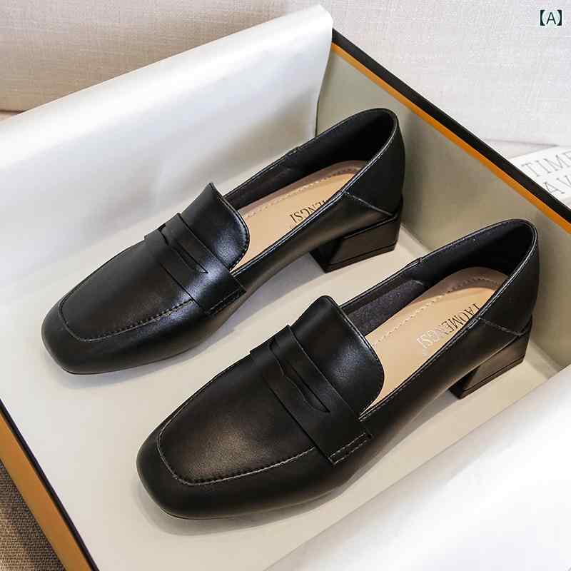 黒ローファー 中ヒール PRADA ブラック ローファー 中ヒール23.5