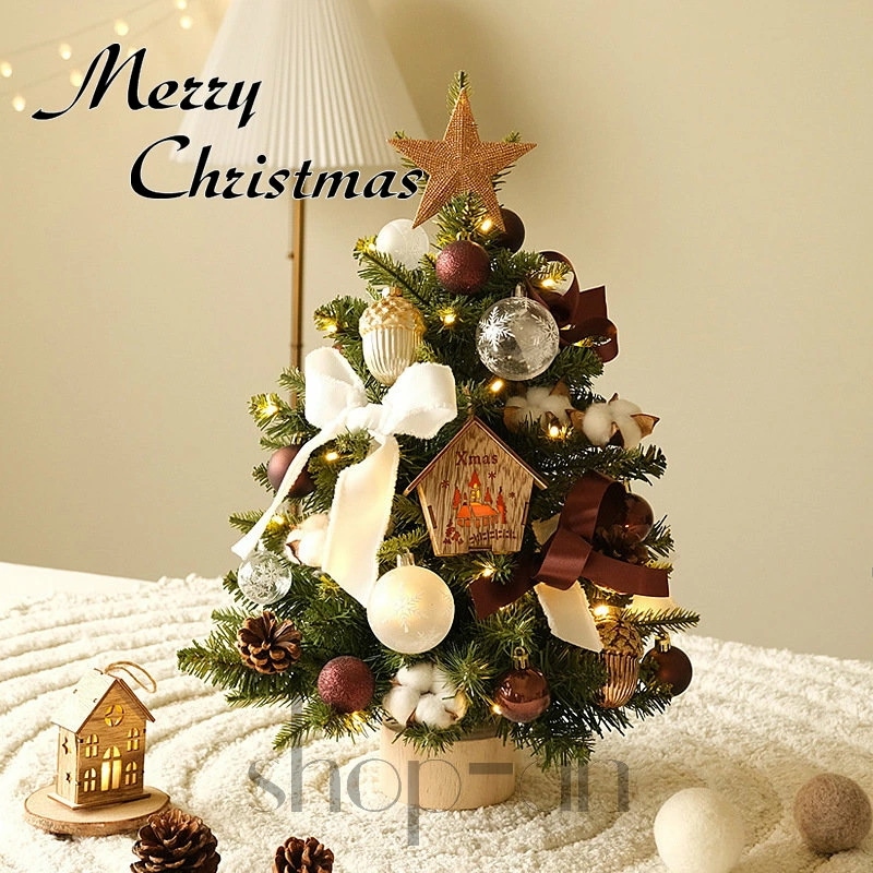 ミニクリスマスツリー クリスマスツリー 卓上 置物 テーブル おしゃれ かわいい 上品 オーナメント 豪華 上品 装飾 セット 簡単な組立品 飾り クリスマスプレゼント ギフト ミニツリー 部屋 喫茶