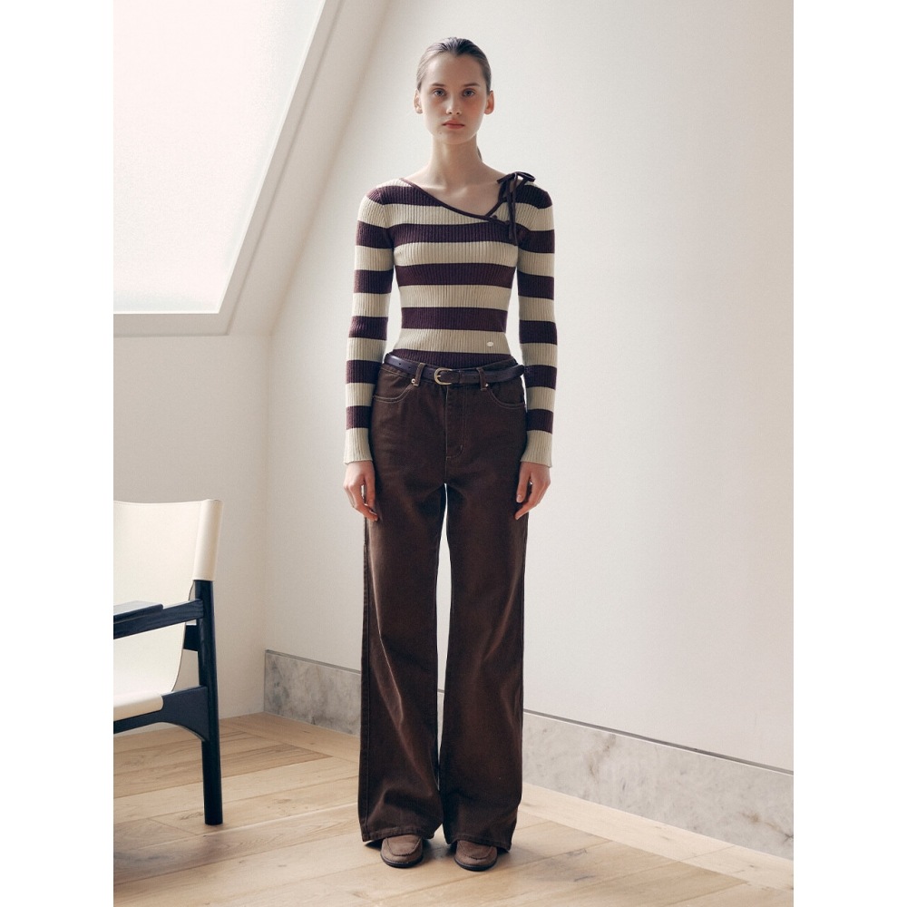 ロラローラポケットカーペンターデニムパンツブラウン