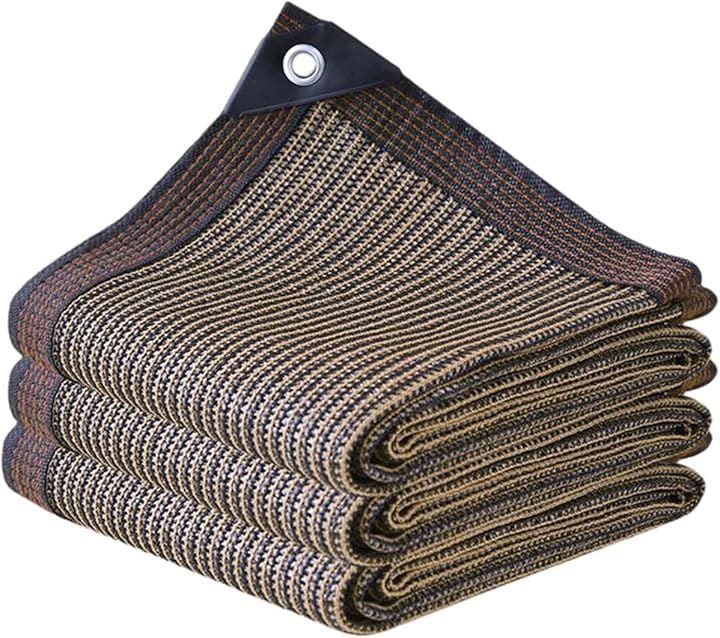 遮光ネット 日よけ シェード 高密度の厚さのポリエチレン ベランダ カーポート ルーフ ヤード パーティー 廊下(コーヒー色, 4Mx5M)