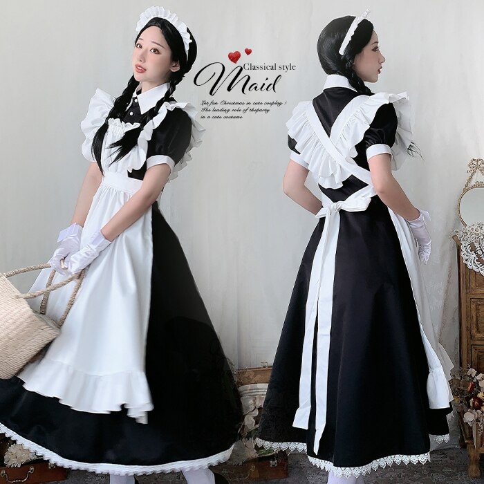 メイド服 ロング コスプレ メイド 衣装 ハロウィン コスチューム コスプレ衣装 可愛い 半袖