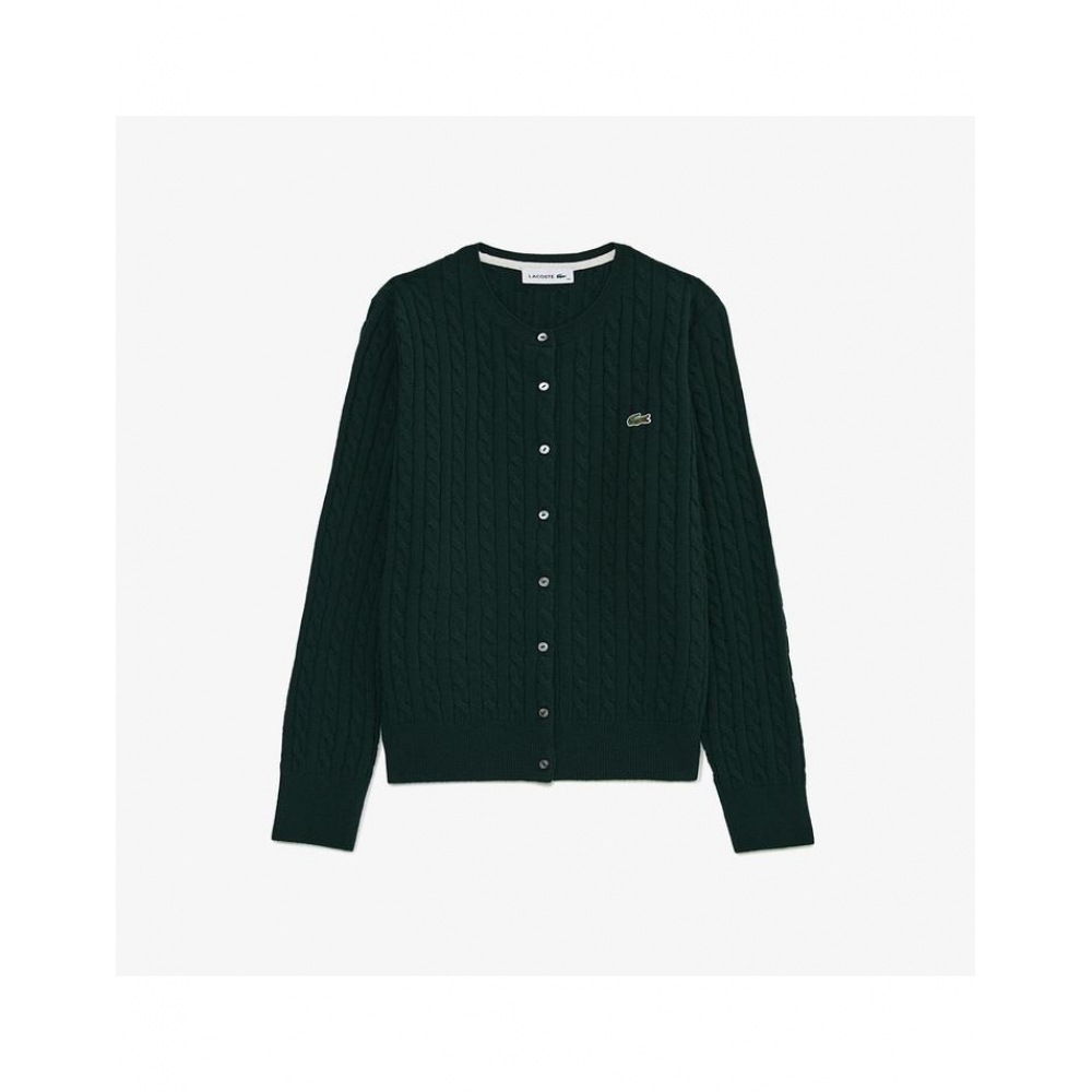 ラコステ女性用ケーブルクルーネックカーディガン AF092E-55N YZP 33,816円
