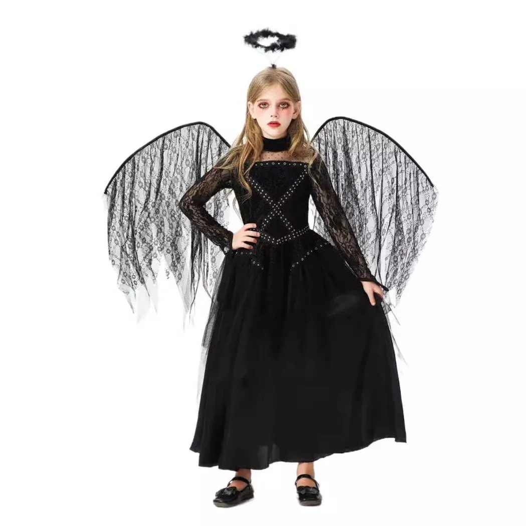 高級ハロウィン子供衣装天使悪魔ガールコスナイトエルフ子供服ステージ演出ドレス