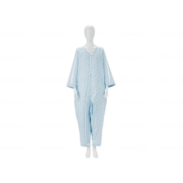 竹虎 ソフトケアねまき スナップボタン スリーシーズン ブルー LL メーカー直送