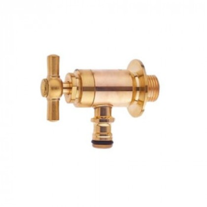 三栄水栓 SANEI ガーデン水栓 一文字ハンドル 逆止弁付 ゴールド・Y1812B-13