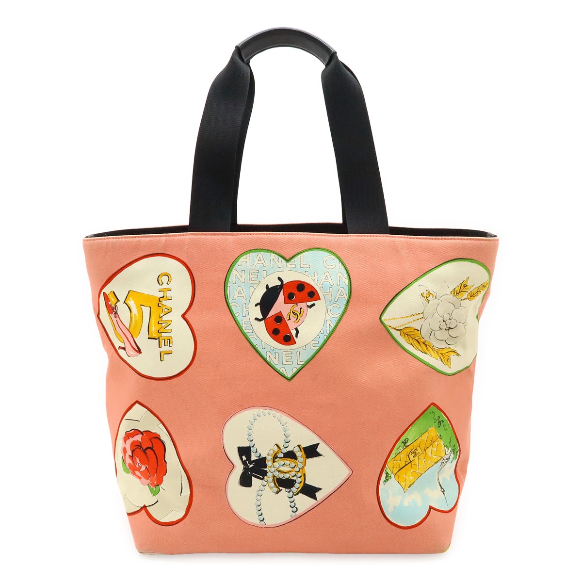 バレンタイン トートバッグ ショルダーバッグ ハート プリント ココチャーム キャンバス レザー ピンク ブラック マルチカラ