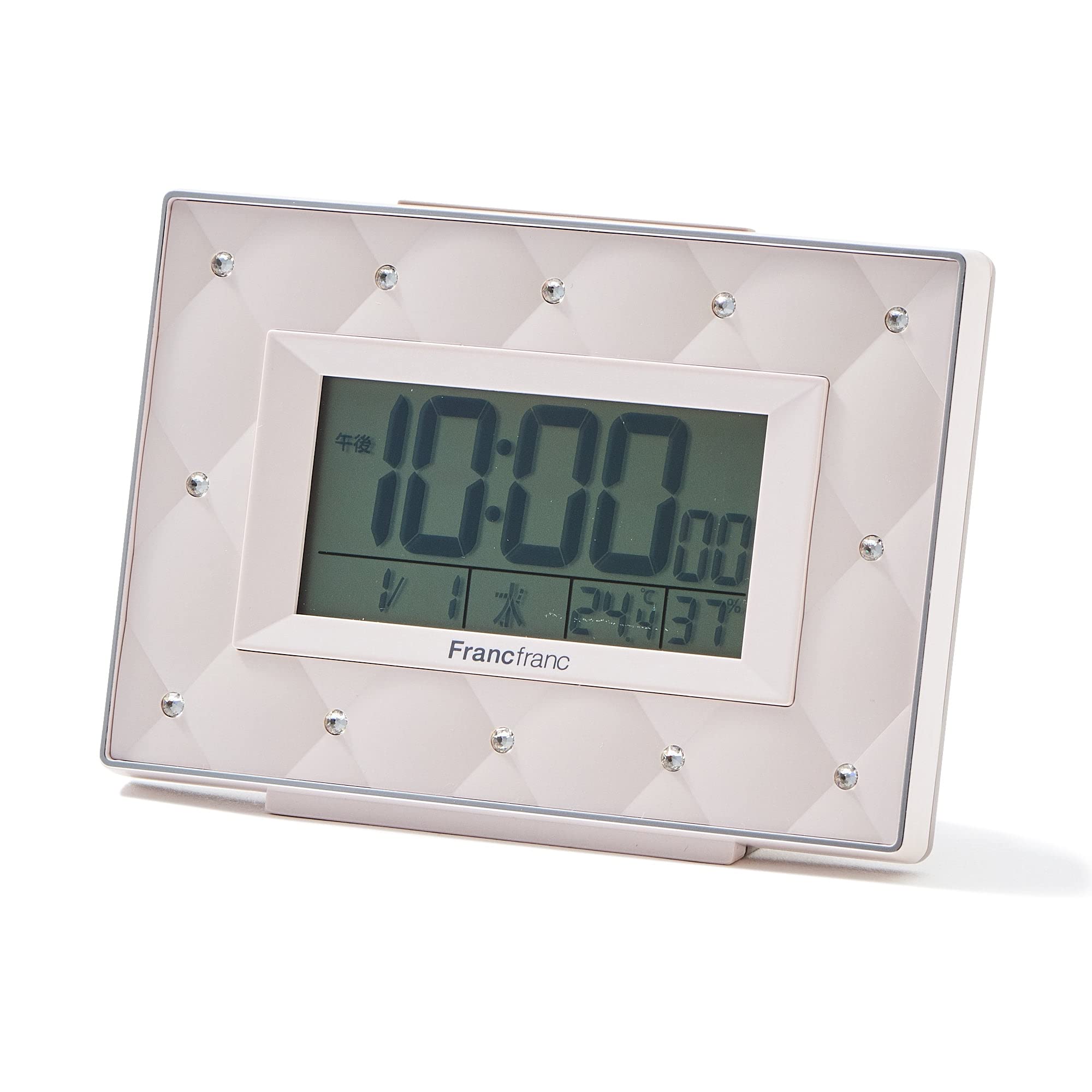 Francfranc フランフラン アビスコ 電波デジタルクロック ピンク 置き時計 キラキラ コンパクト 電波時計 5,022円